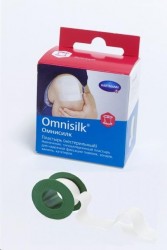 Лейкопластырь фиксирующий, Omnisilk (Омнисилк) р. 2.5смх5м 1 шт арт. 900484 из искусственного шелка гипоаллергенный белый картонная упаковка с еврохолдером